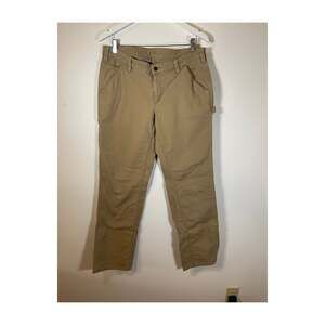 Carhartt Women's Original Fit Crawford Pant Straight Leg 14 Long Beige Khaki Tan
